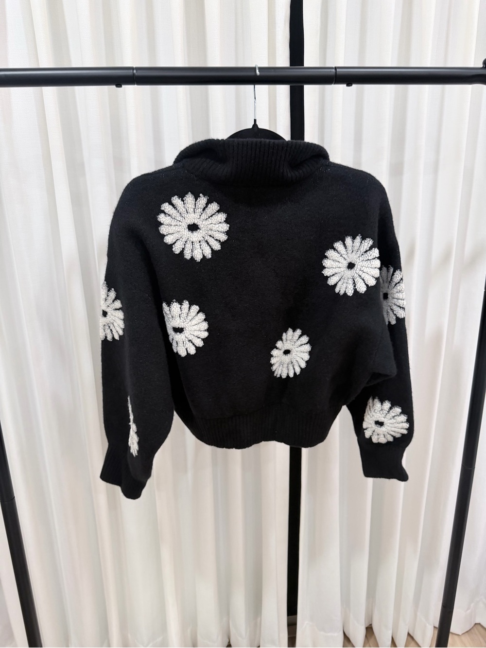 Sandro Floral Trucker Style Sweater - Picture 6 of 7